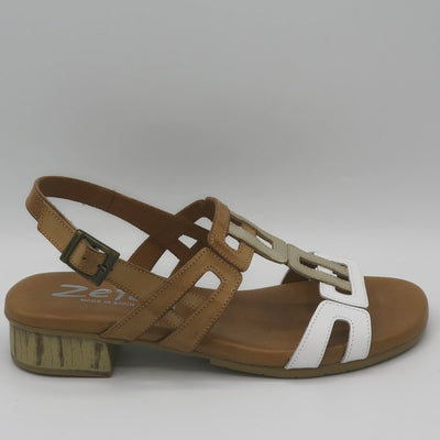HANDEE - WHITE/BRANDY
